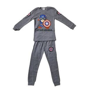 Captain America Pajamas Kids Size 9 Two-Piece Long Sleeve PJs